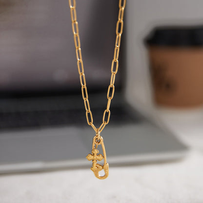 Stainless Steel Paperclip Pendant Necklace