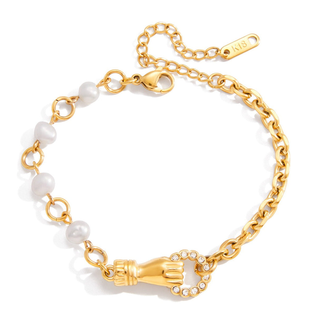 18K gold-plated, lightweight, and luxurious titanium steel bracelet.