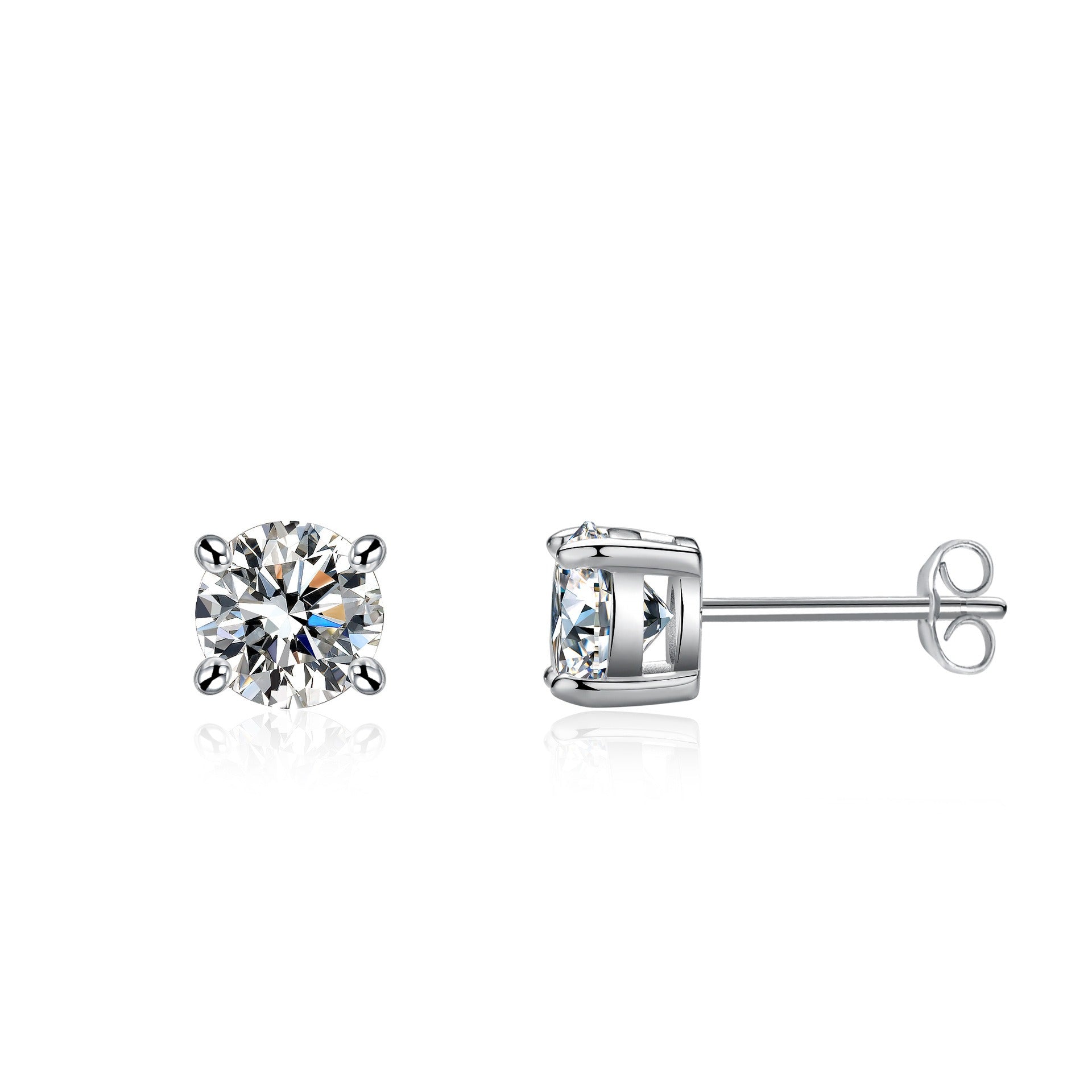 s925 sterling silver four-claw inlaid moissanite earrings