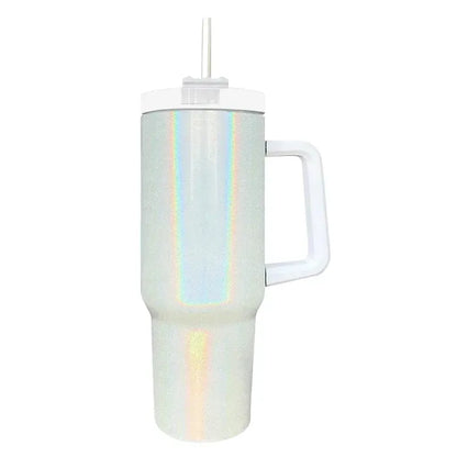 40oz Sublimation Glitter Holographic Stainless Tumbler w/ Handle