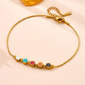 Retro colorful round smiley face interlocking titanium steel bracelet
