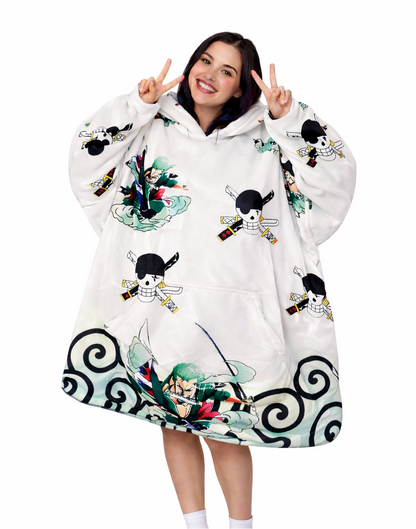 Zoro One Piece Wearable Blanket Hoodie for Kids & Adults | OLM Toys