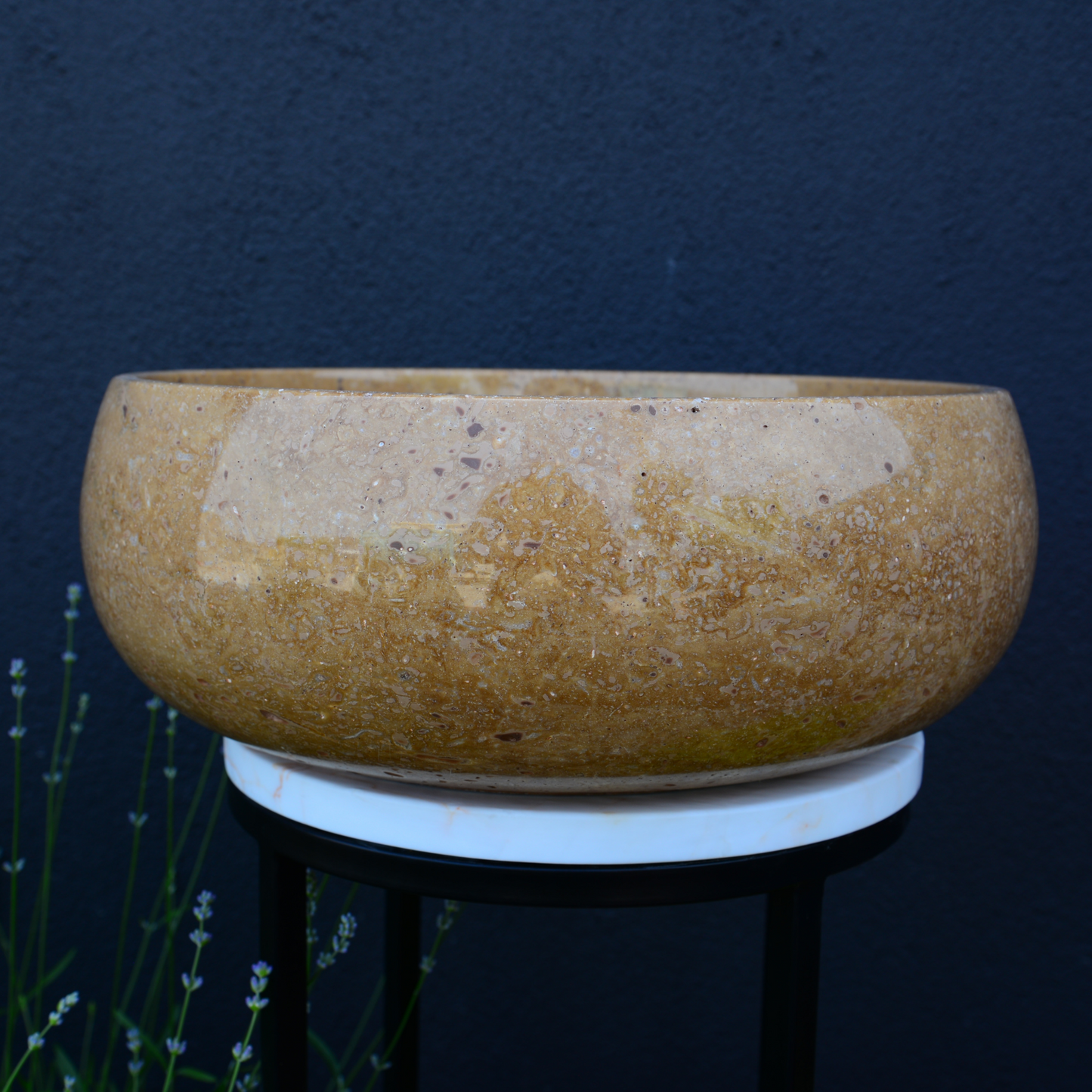 Noce Brown Travertine Vessel Sink - Handcrafted Natural Stone