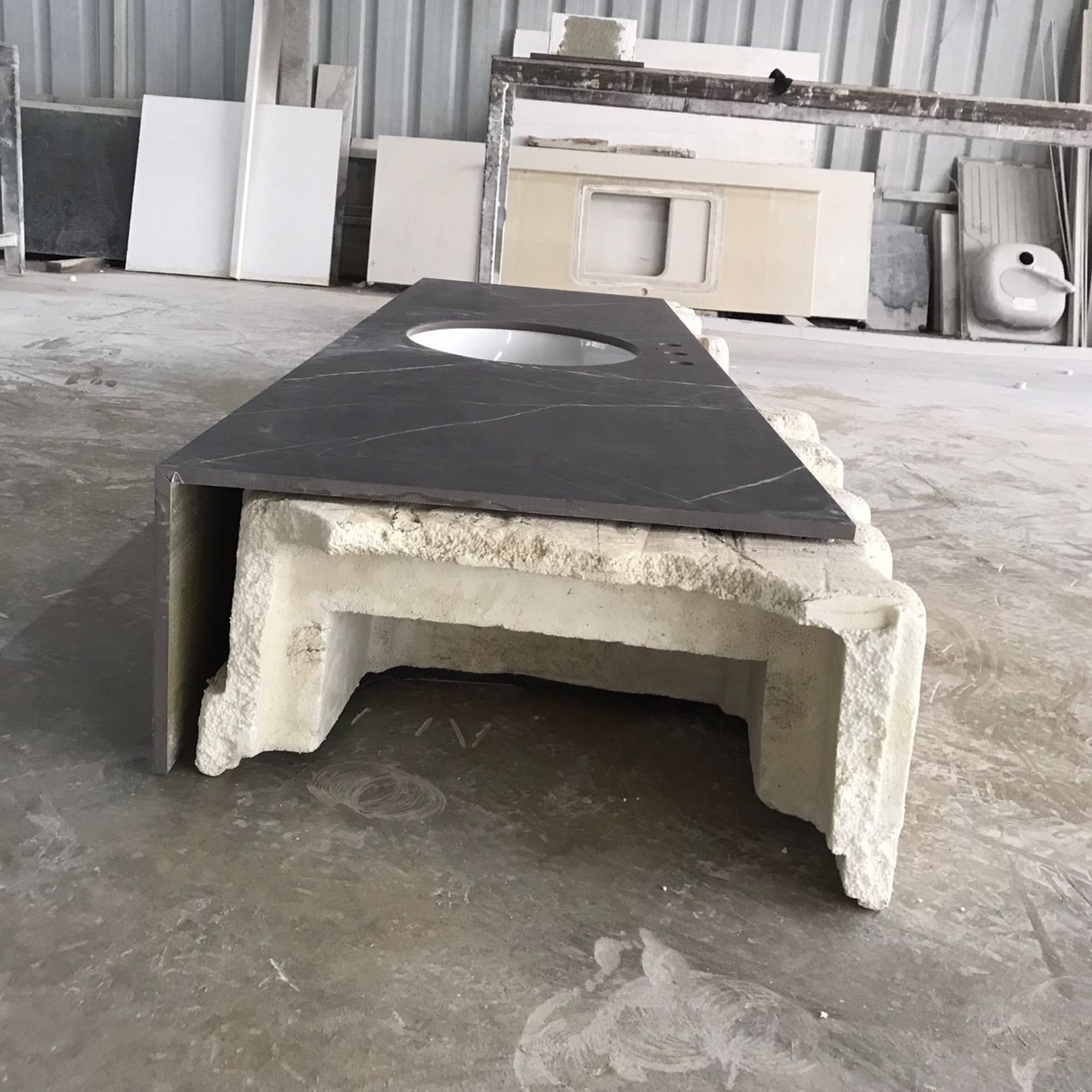 Pietra Grey Matte Porcelain Rectangular Sink - Contemporary Style