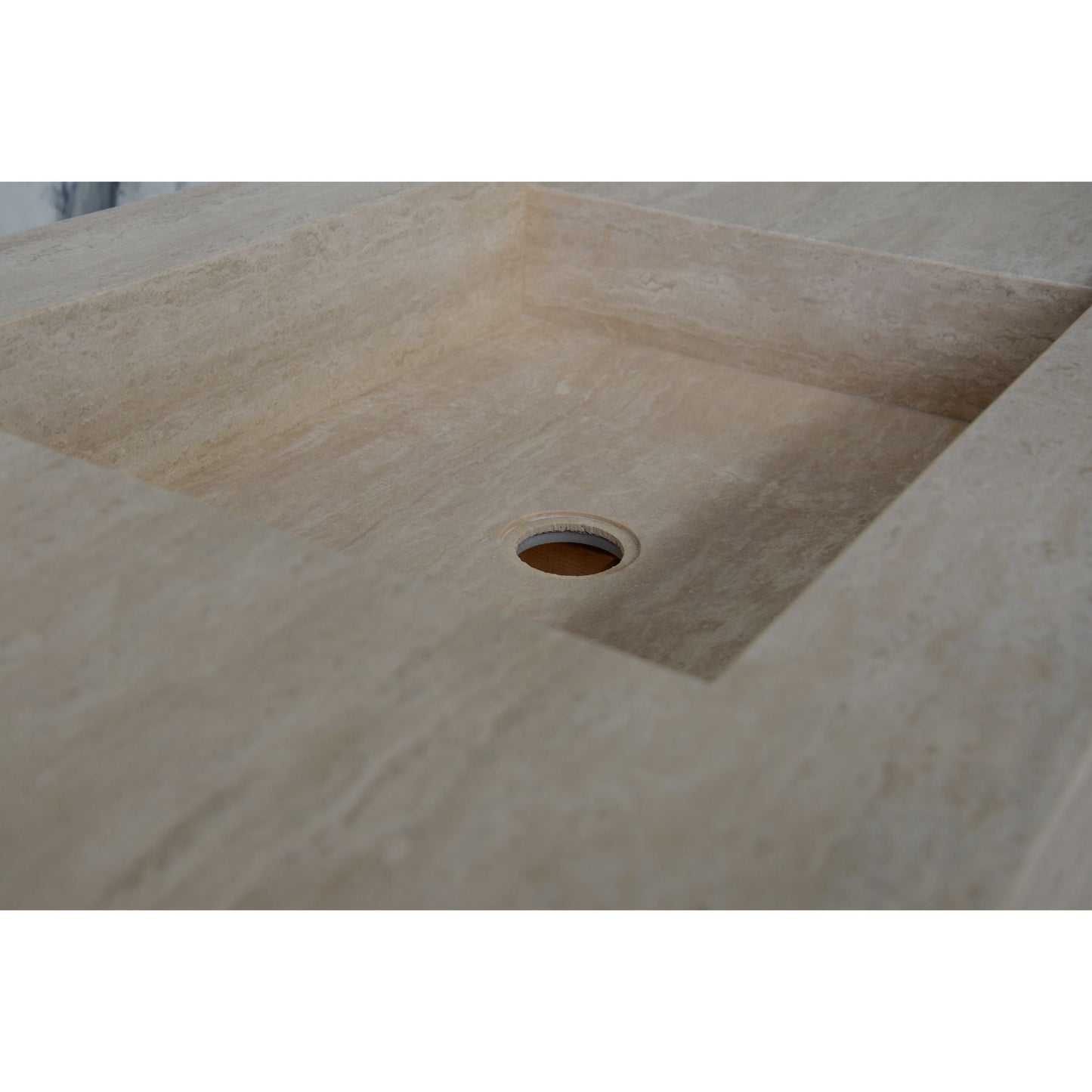 Travertine Double Sink - Handcrafted Custom Artisanal Stone Resort Luxury Bath