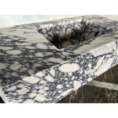Calacatta Viola Marble Bathroom Vanity Sink Handcrafted Custom Contemporary Style