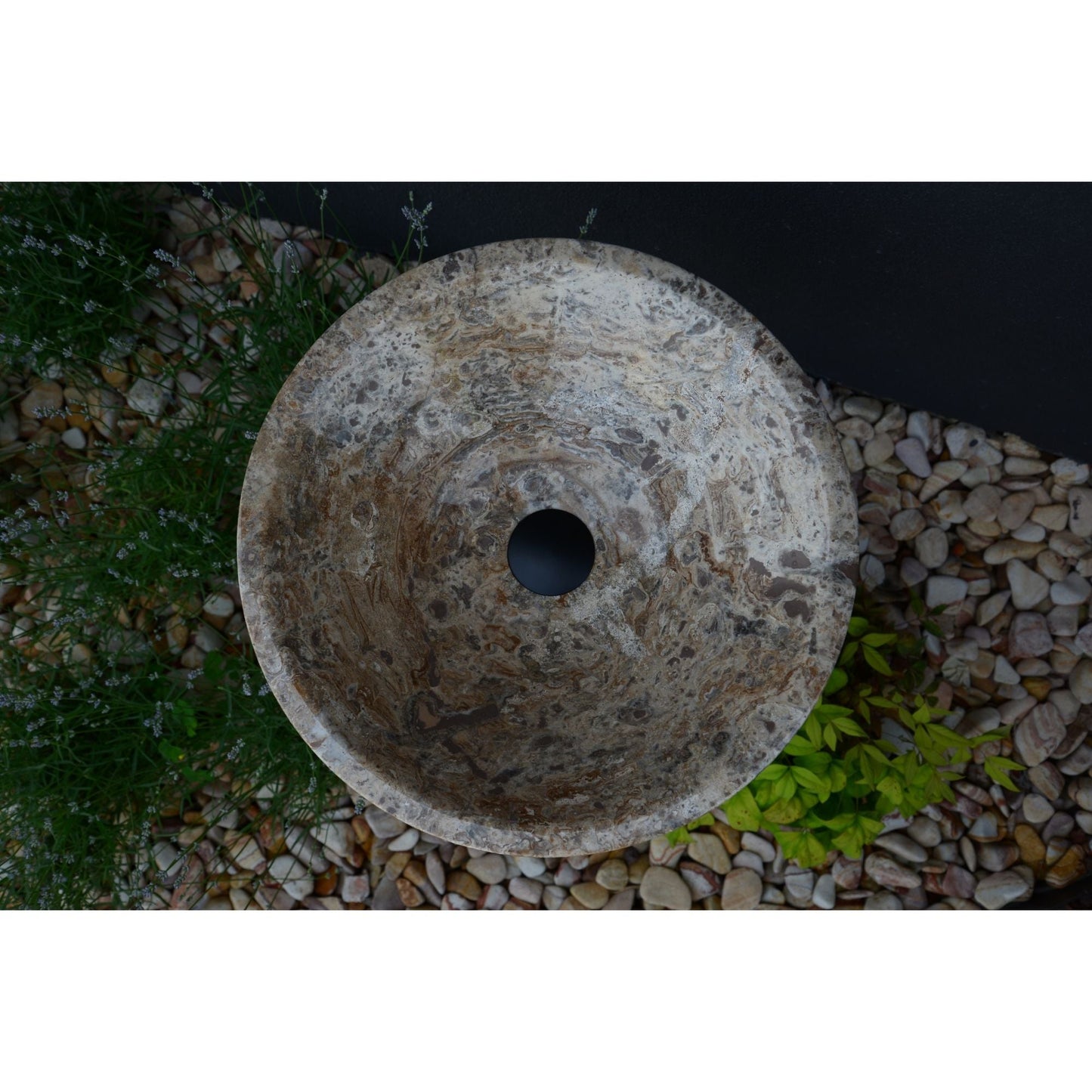 Valencia Travertine Conical Stone Vessel Sink Handmade Carved