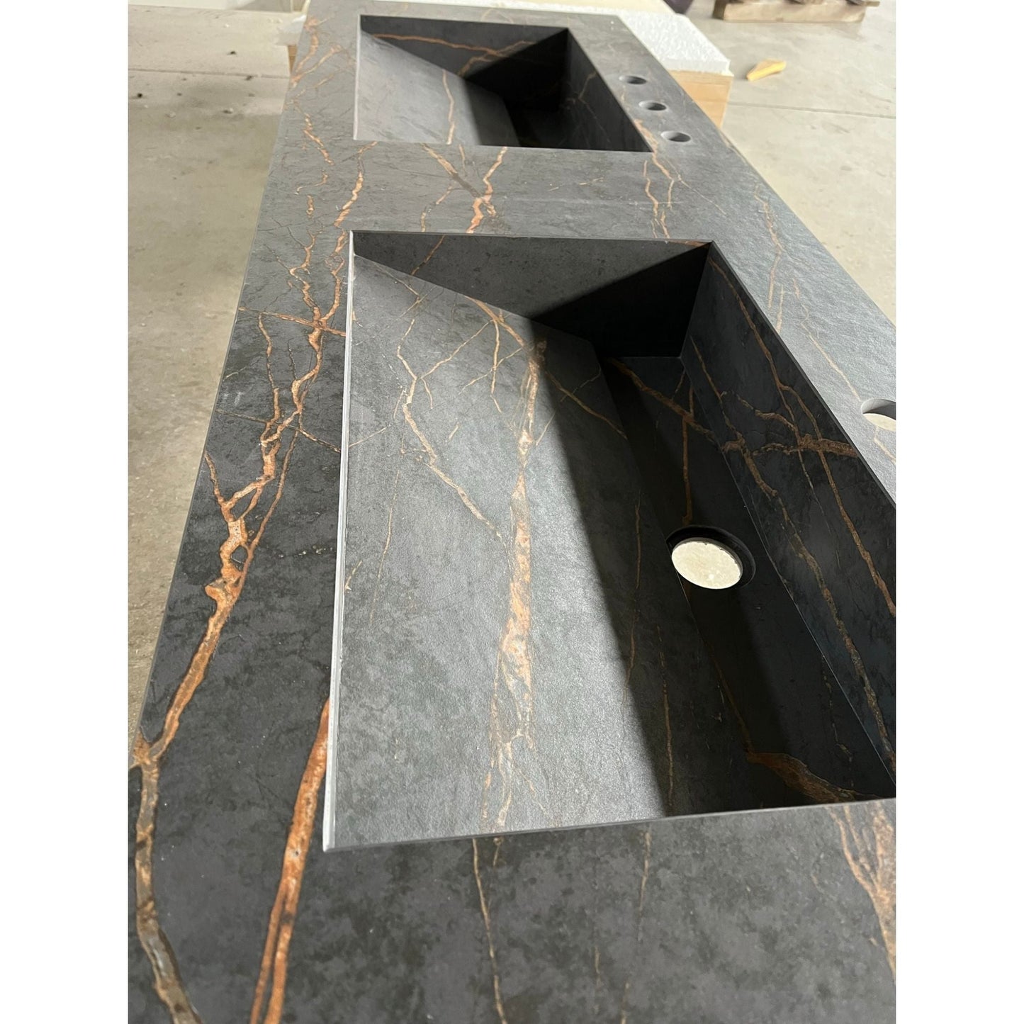 Dekton Laurent Engineered Porcelain Double Basin Sink - Handcrafted