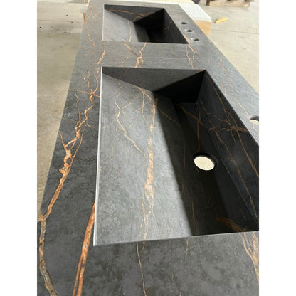 Dekton Laurent Engineered Porcelain Double Basin Sink - Handcrafted