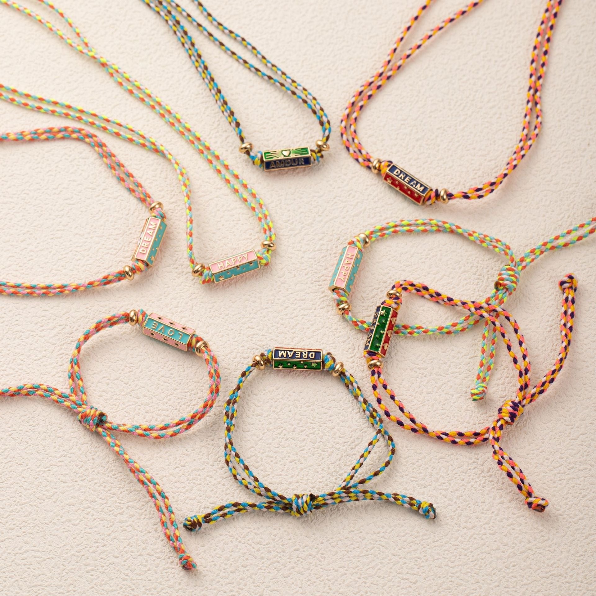 Bohemian style colorful love pendant necklace women's bracelet
