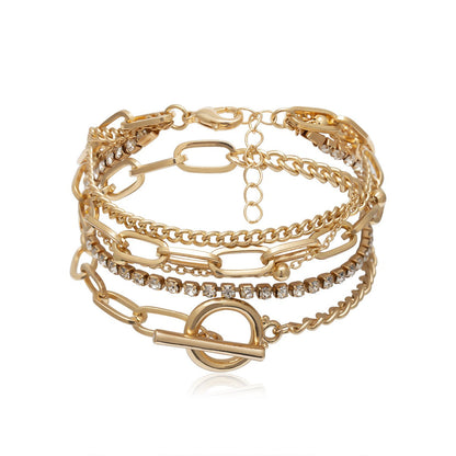 Creative Mix and Match Diamond Round Bead Multi-layer Bracelet