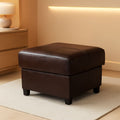 Brown Folding Storage Bench Ottoman Hidden Compartments