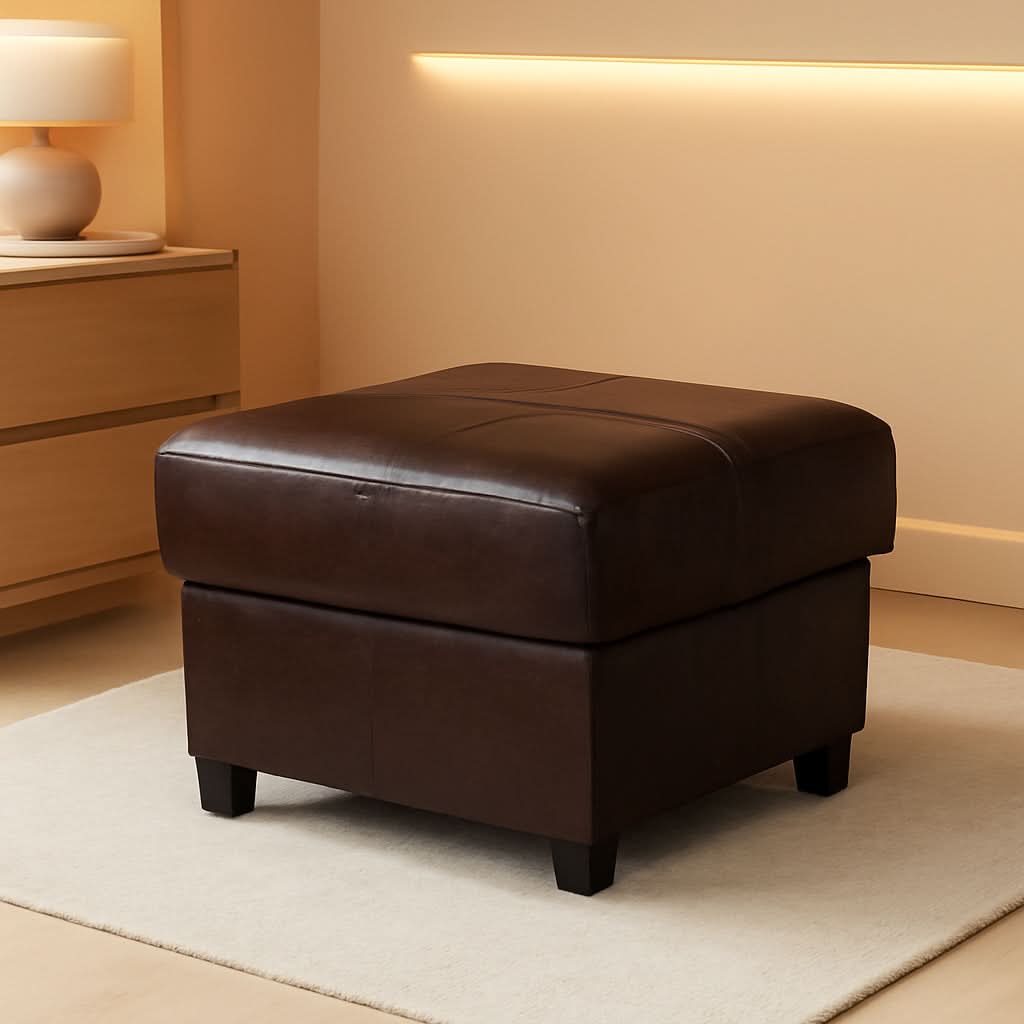 Brown Folding Storage Bench Ottoman Hidden Compartments