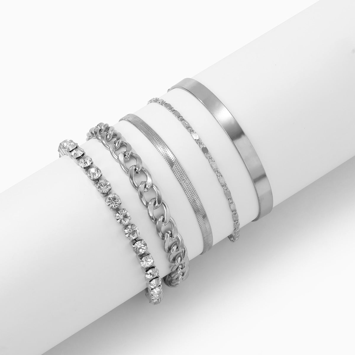 18k gold retro trend snake bone chain diamond bracelet