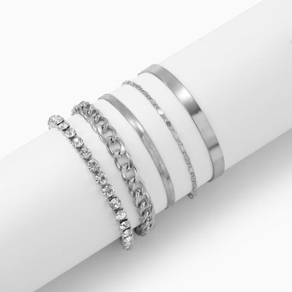 18k gold retro trend snake bone chain diamond bracelet