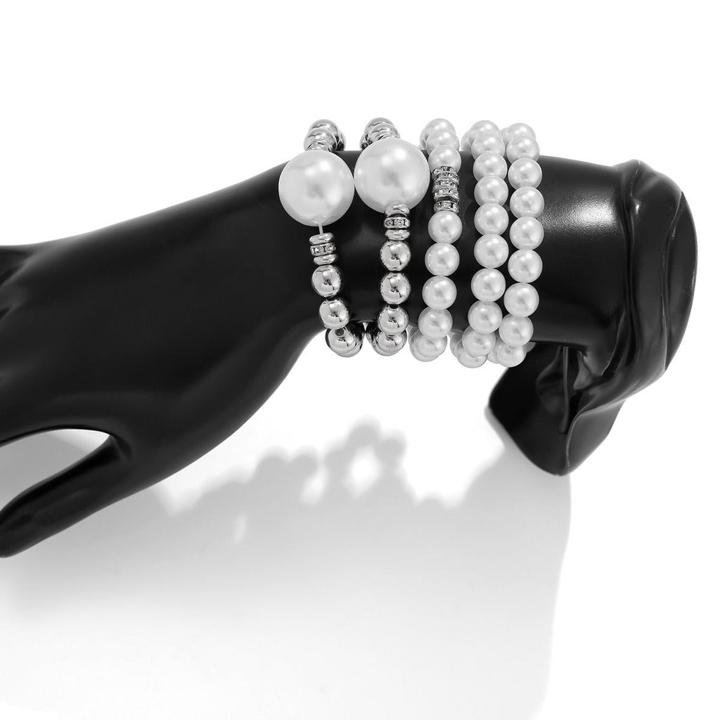 18k gold pearl stacking bracelet