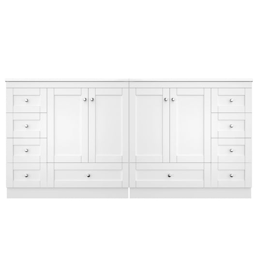 Shaker Free Standing Bathroom Vanity Cabinet & Sink, Soft Close Drawers, Soft Close Doors