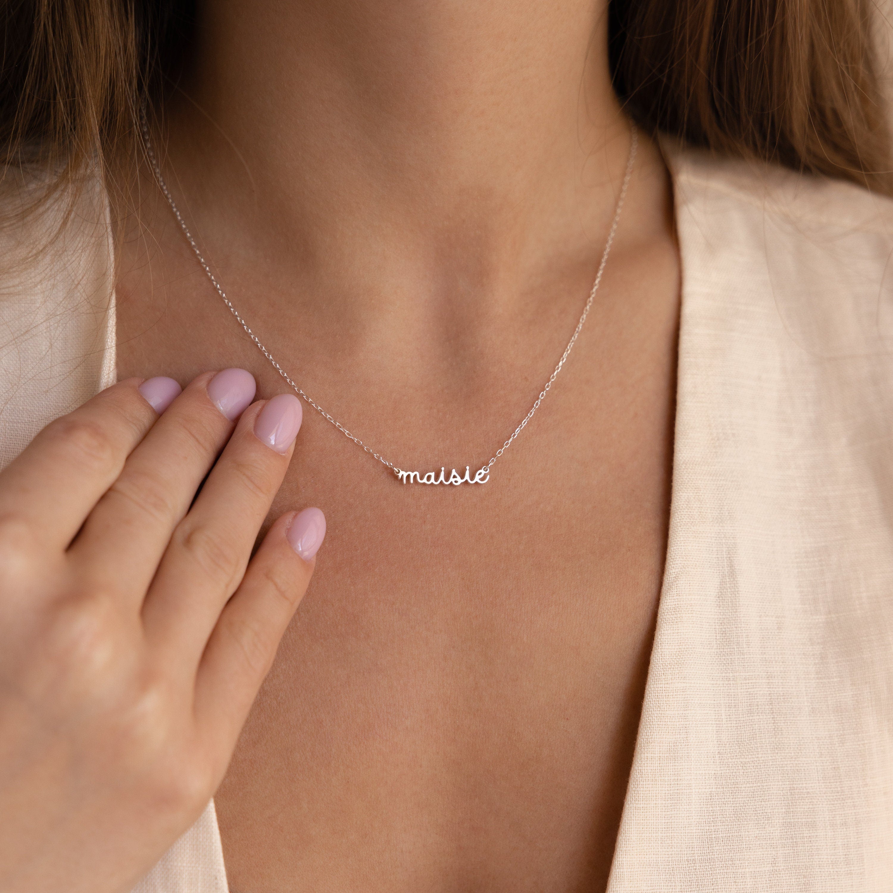 Custom Minimal Script Name Necklace