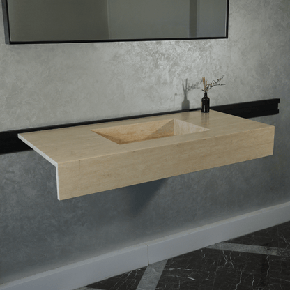 Handcrafted Travertine Bathroom Sink - Premium Durable Natural Stone