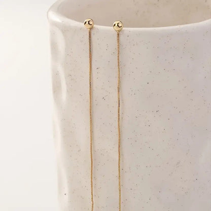 Long Tassel Earrings with Beaded Ear Threads