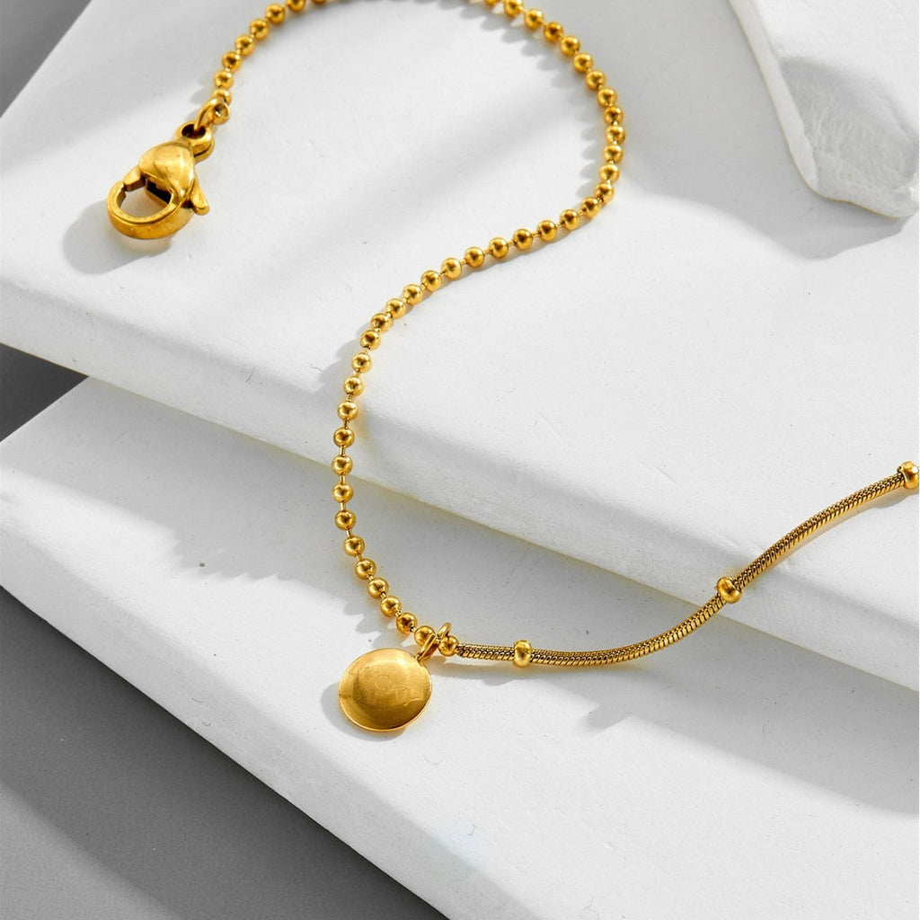 18K gold versatile ins style personalized fashion titanium steel anklet