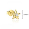 S925 silver starburst stud earrings with diamonds.