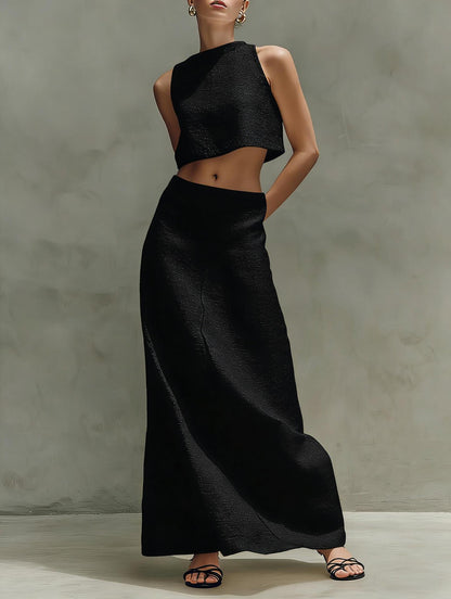 Women's Sleeveless Slimming Maxi Dress Two-Piece Set