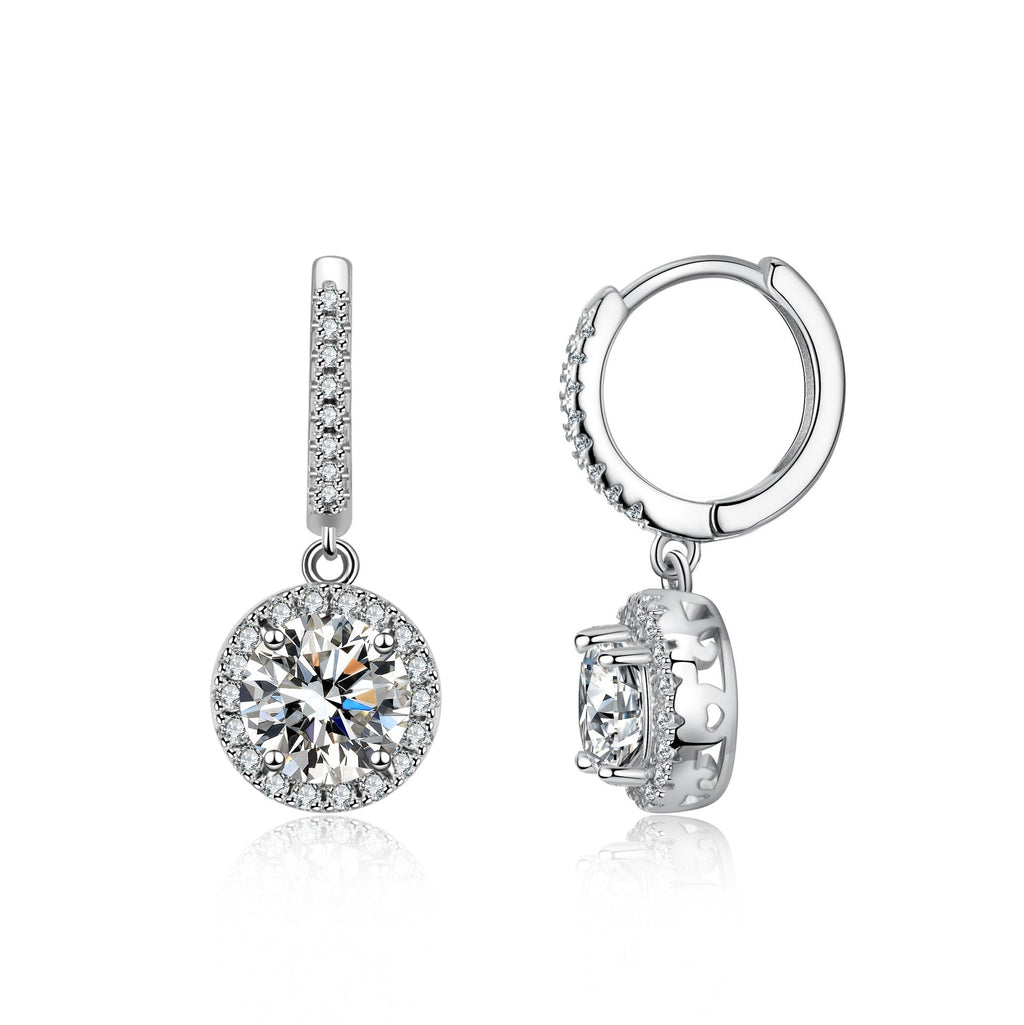 S925 sterling silver round earrings