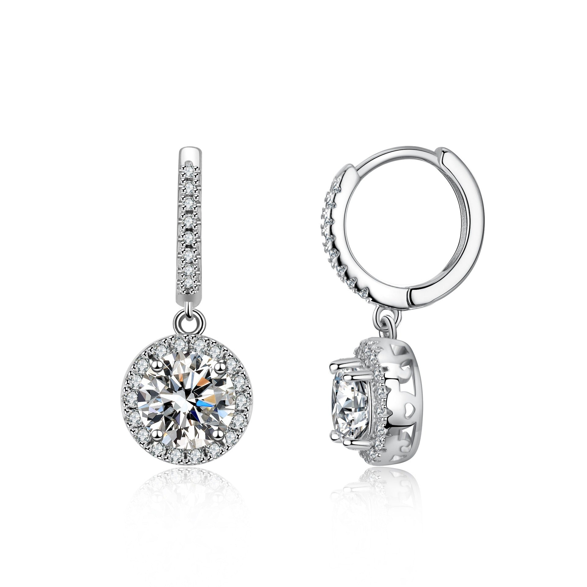 S925 sterling silver round earrings