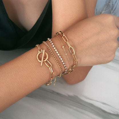 Creative Mix and Match Diamond Round Bead Multi-layer Bracelet