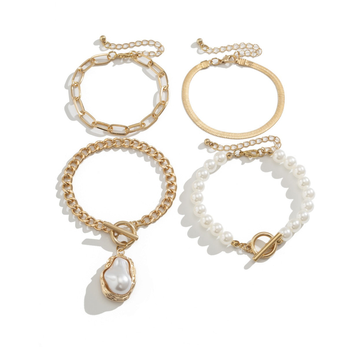 Imitation Pearl Stacking Bracelet