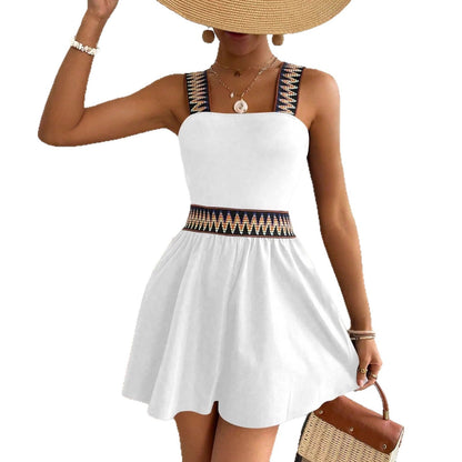 Women's Resort-Style Sleeveless Wide-Leg Jumpsuit with Cinched Waist