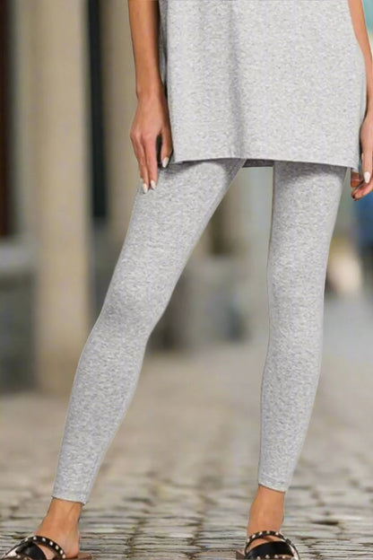 Zenana Cotton Round Neck Top & Legging Set