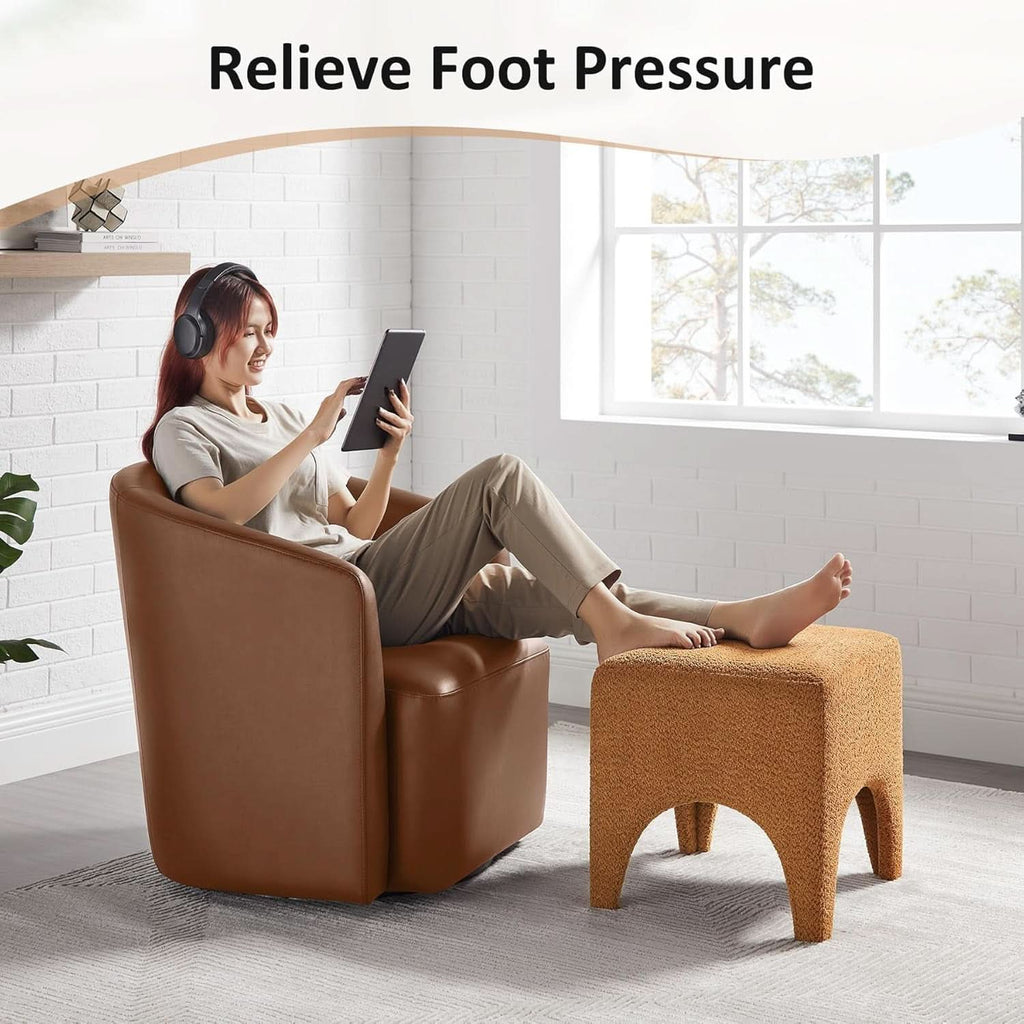 Curry Seventeen Inch Ottoman Footstool Living Room Decor