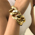 18k gold geometric hollow bracelet