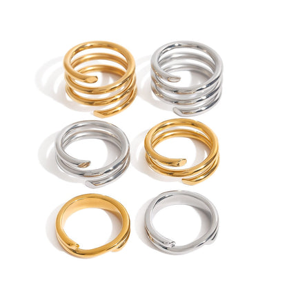 18K gold and titanium steel stacking ring