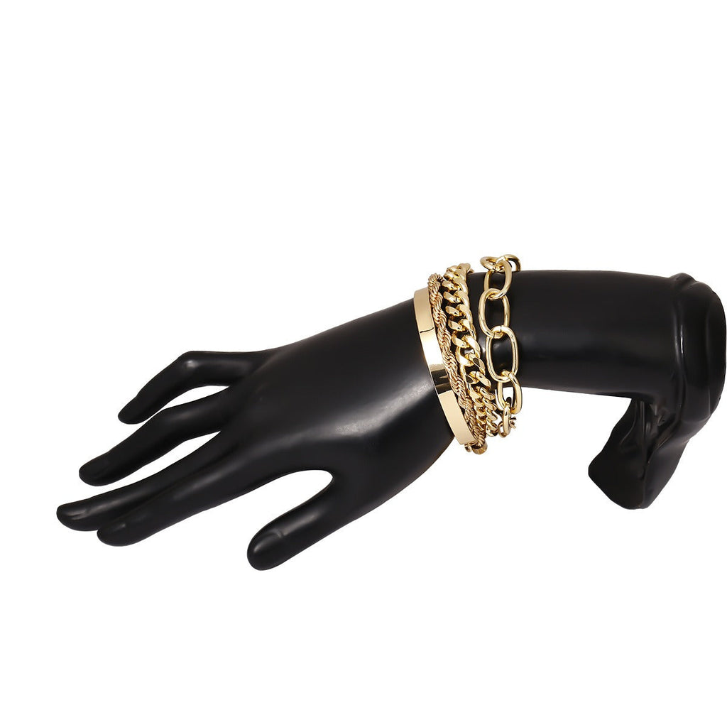 Smooth C-shaped mixed twist O-shaped bracelet