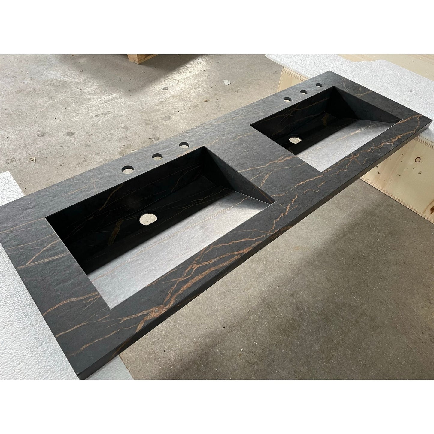 Dekton Laurent Engineered Porcelain Double Basin Sink - Handcrafted