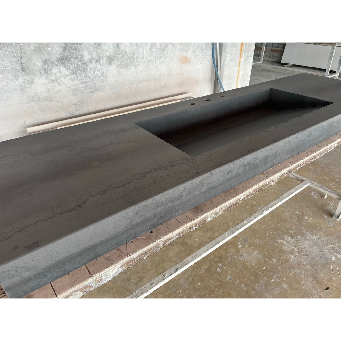 Metal Dark Engineered Porcelain Handcrafted Kitchen Bathroom Sink - Natural Stone Look