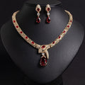 S925 Silver & Zircon Snake Necklace and Earring Set