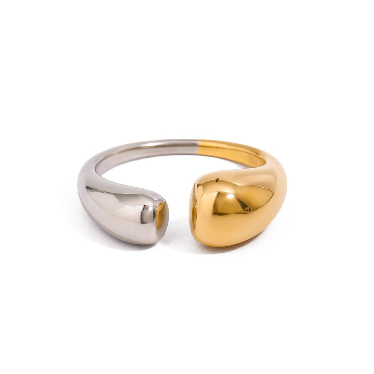 18K gold geometric design simple personality ring