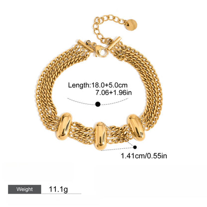 18k gold stainless steel pearl bracelet