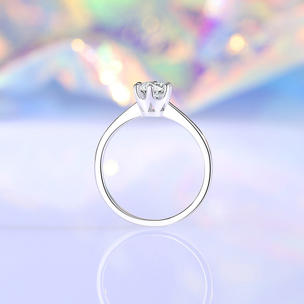 S925 Silver Premium Triangular Diamond Ring