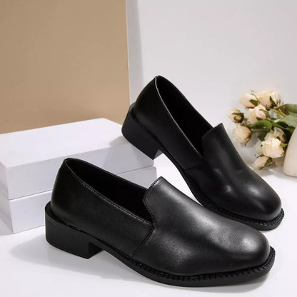 Round Toe Block Heels Loafers