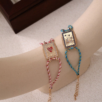 Tarot card necklace heart moon bracelet