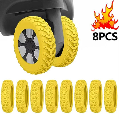 8pcs Reduce Noise Trolley Silicone Wheels