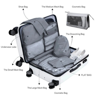 8Pcs/Set Travel Organizer Storage Bags