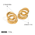 18K gold ring-shaped interlocking earrings with simple personality