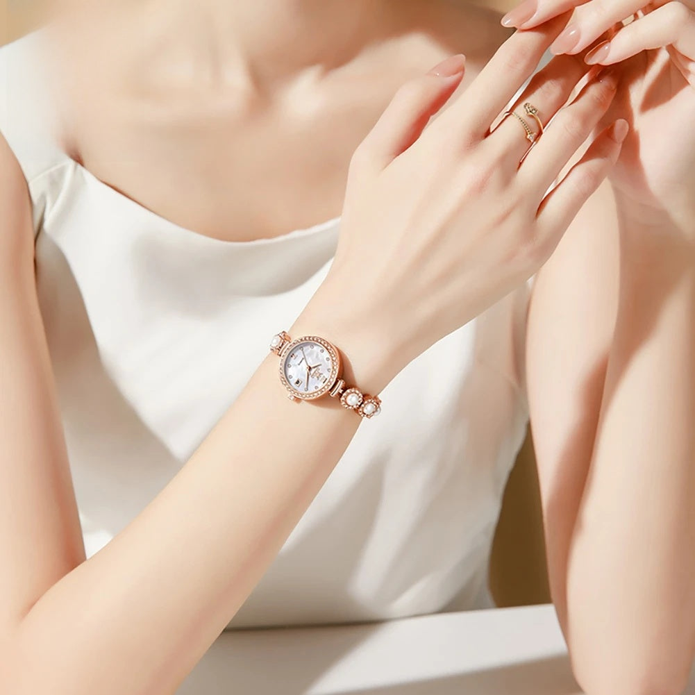Women's Pearl-Effect Crystal Bracelet Watch