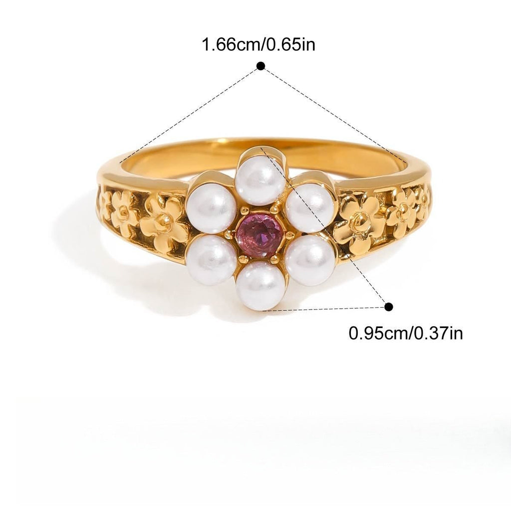 Pearl ring titanium steel ring
